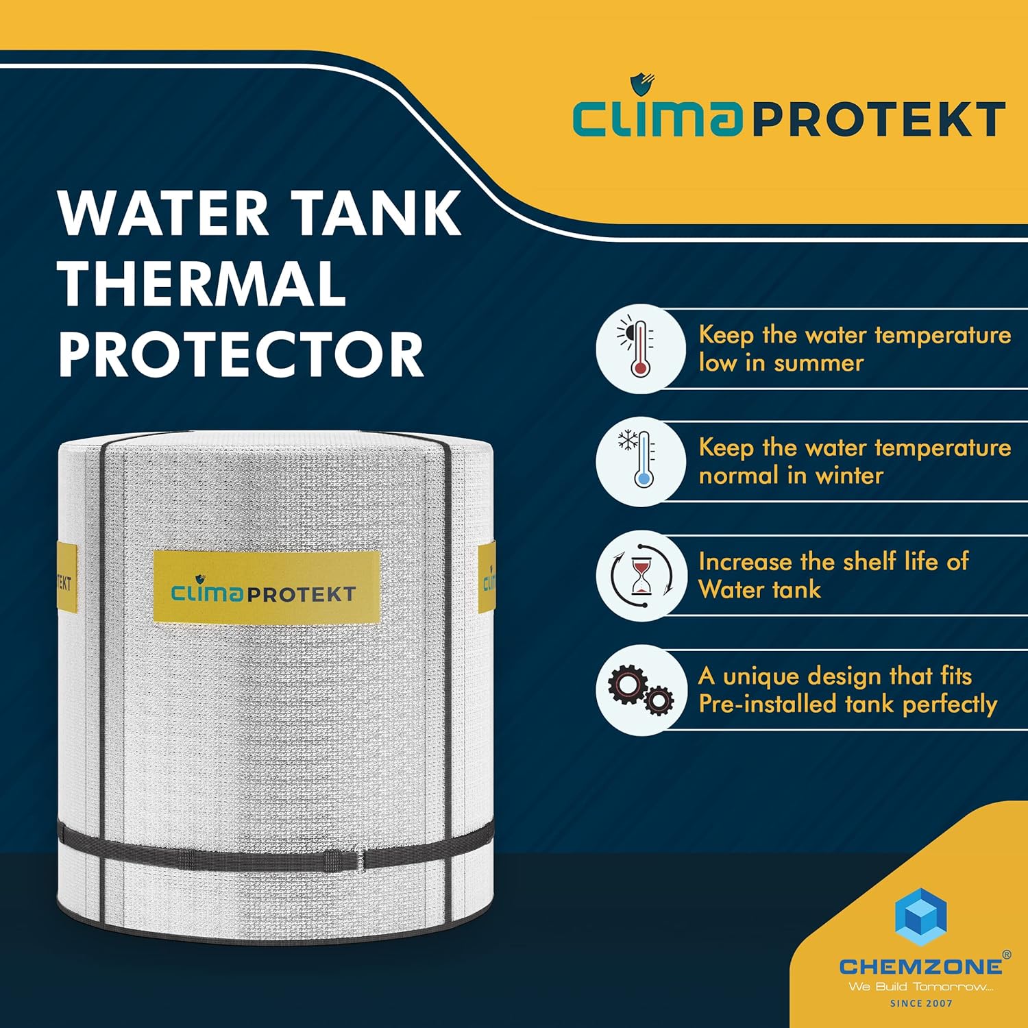 Best Chemzone 1000L Water Tank Cover 2025 | 3-Layer Thermal Jacket | Best Price in India